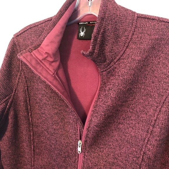 Spyder Full Zip Textured Burgundy Jacket Ladies Lg - Picture 4 of 14